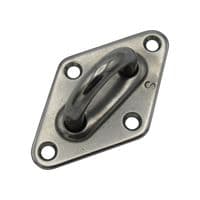 x2 8MM Stainless Steel Diamond Eyeplate - Marine Attachment Deck Eye Plate
