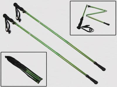 x2 Adjustable Folding Trekking Poles With Straps - Hiking Nordic Walking