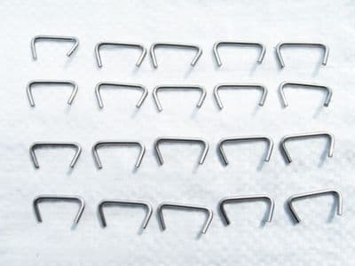 x20 4MM Shock Cord Crimping Clamps - Stainless Steel Hog Rings Crimps Staples