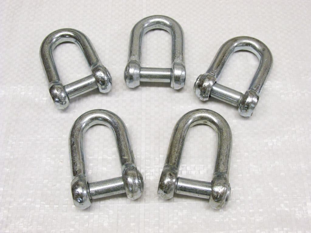 x5 10MM Galvanised Commercial Dee Shackles With Countersunk Pin Chain