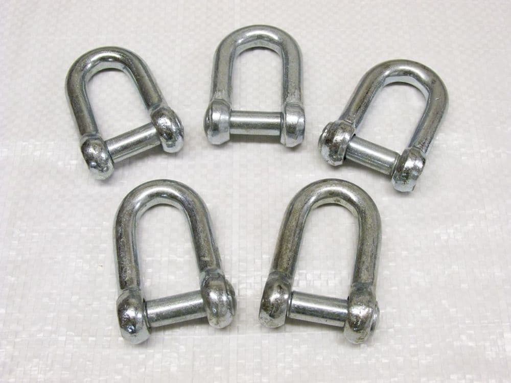 x5 11MM Galvanised Commercial Dee Shackles With Countersunk Pin Chain