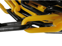 Yellow Black Plastic Chain Links 10M | SecureFix Direct