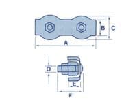 Zinc Plated Duplex Wire Rope Grips 5MM X2 (Clamp Loop Eye Clip)