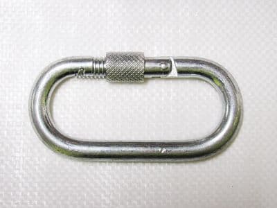 Zinc Plated Oval Carbine Hook With Screw Gate