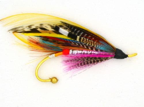 Classic Fully Dressed Salmon Fly Brooch - Silver Wilkinson