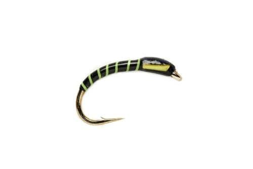 Poly Rib Buzzer Fly Flo Green Ribbed Black Buzzer