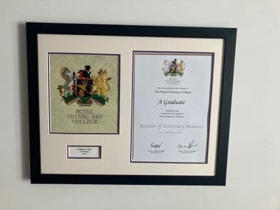 RVC Hand-embroidered Degree Certificate Frame