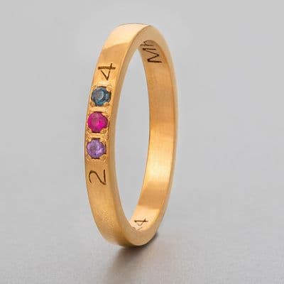 TRIUM Gold Band with Stones 2.5mm