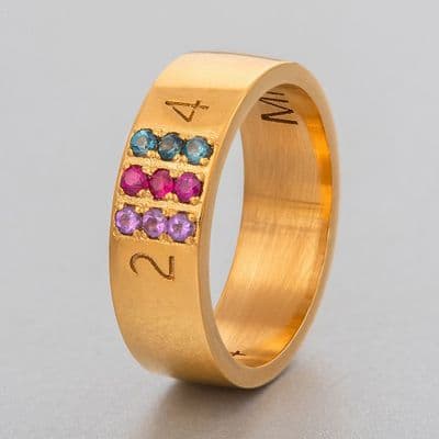 TRIUM Gold Band with Stones 6mm