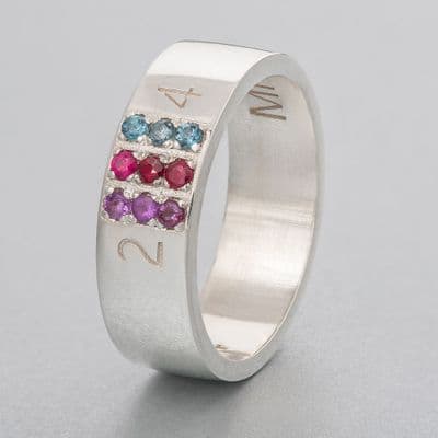 TRIUM Silver Band with Stones 6mm
