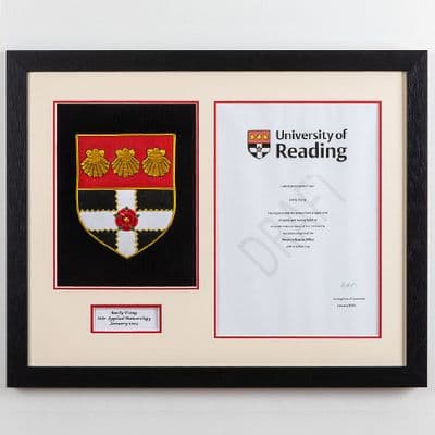 University of Reading-Hand-Embroidered Framed Degree Certificate