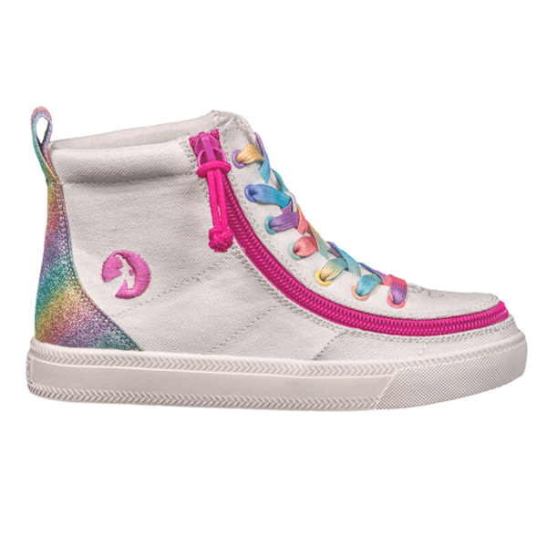 BILLY FOOTWEAR KIDS HIGH TOP RAINBOW CANVAS SHOES