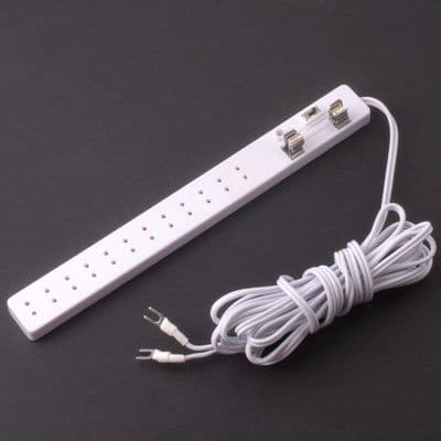 12 socket power strip with fuse, dolls house electrics.