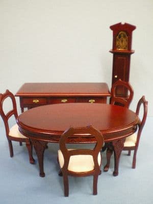 7 Piece Wooden Dolls House Dining Room Set. 12th scale. DHE 5962
