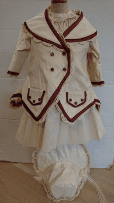 Antique doll outfit, approx 18