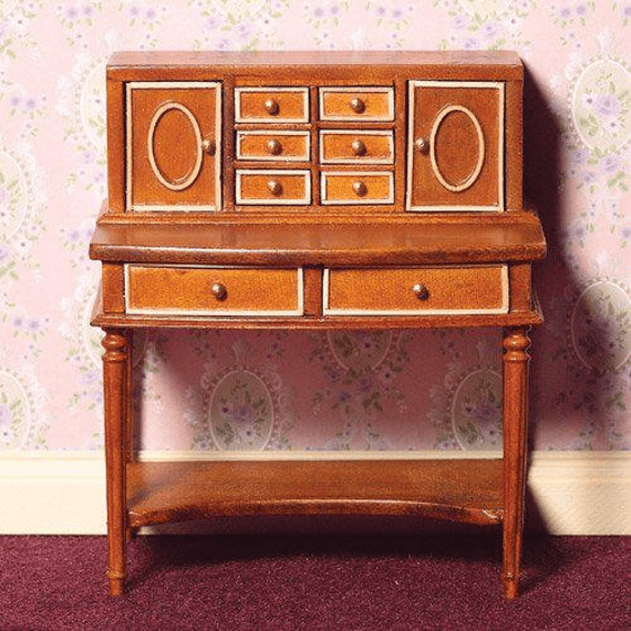Beautiful 'inlaid' writing desk. For the dollshouse , DHE 4142
