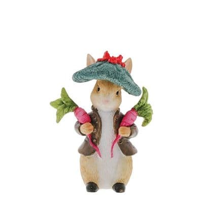 Benjamin Bunny collecting radishes. Beatrix Potter Figurine A31857