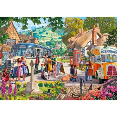 Boarding the Bus. 1000 piece jigsaw by Gibsons.