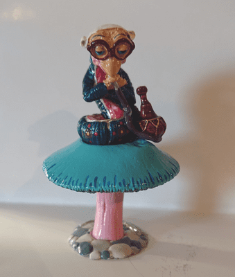 Caterpillar on Mushroom, Alice in Wonderland. Minnie Maria