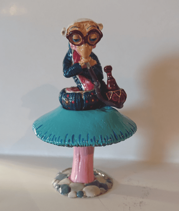 Caterpillar on Mushroom, Alice in Wonderland. Minnie Maria