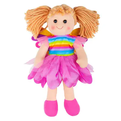 Chloe, 34cm rag doll in pretty fairy dress with wings.