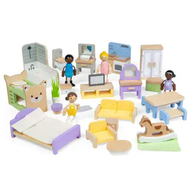Dolls House Furniture Set.  31 pieces. ( dolls not included)