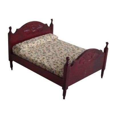 Dolls house Mahogany Double Bed. DF253M