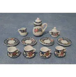 Floral dolls house porcelain tea set. D2107