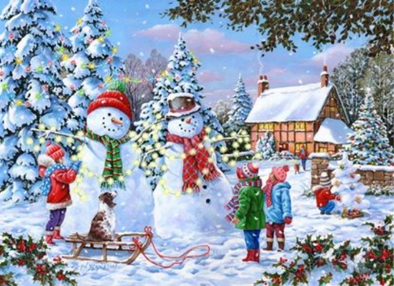 Glow in the snow, 1,000 piece Jigsaw by House of Puzzles.