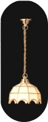 Hanging White Tiffany Lamp. Dolls House Lighting