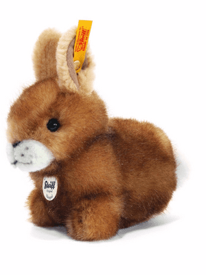 Hoppel Bunny by Steiff, 14cm brown plush. EAN 080081