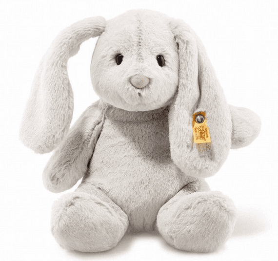 Hoppie Grey Bunny, Soft and cuddly .28 cm. Steiff  080470