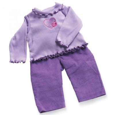 Lavender T shirt and Cords Doll Outfit. 19/21