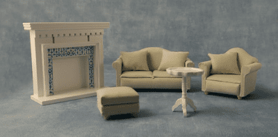 Living room set. Dolls house 12th scale.