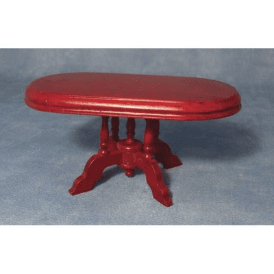 Mahogany coloured table. 12th scale