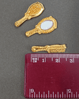 Miniature brush, comb & mirror set.  Heidi Ott