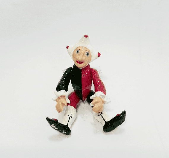 Minnie Maria, Jester. Jointed Pewter Miniature.