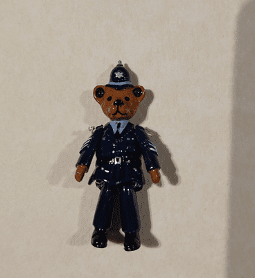 Minnie Maria Police Sergeant Bear. Jointed Pewter Miniature.