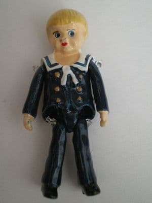 Minnie Maria, Sailor Doll. Jointed Pewter Miniature.