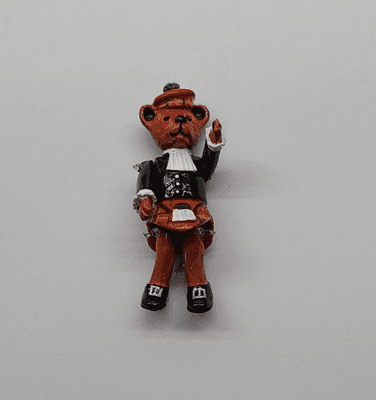 Minnie Maria Scottish Bear. Jointed Pewter Miniature.