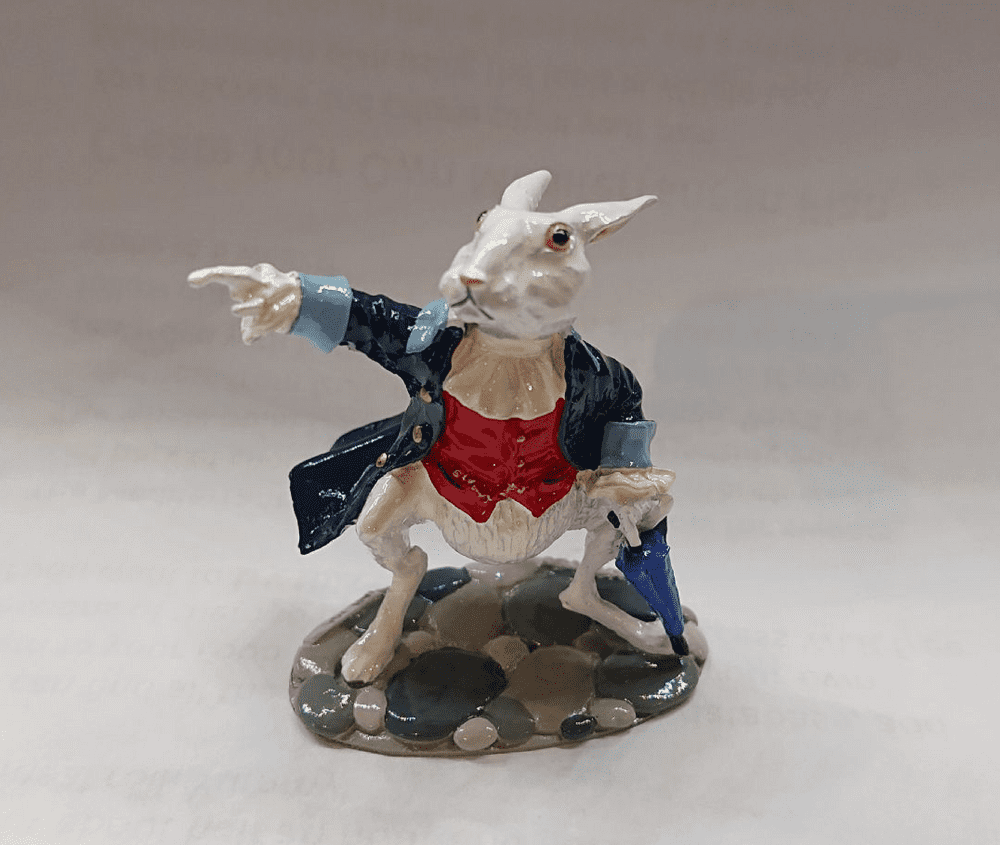 Minnie Maria Pewter white rabbit from Alice in Wonderland
