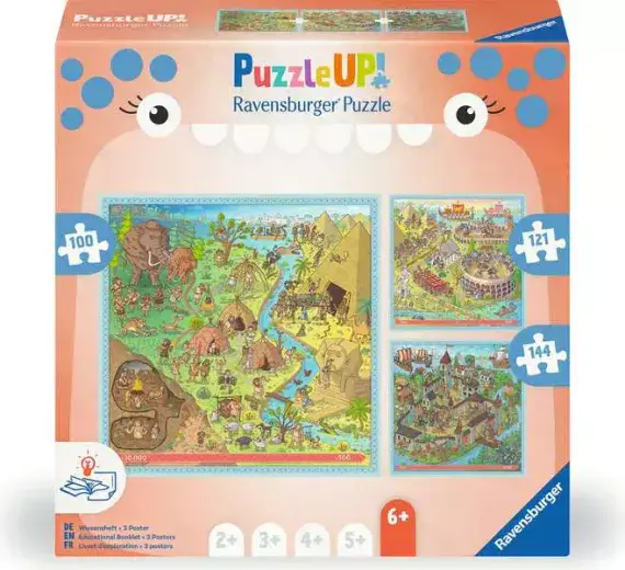 Puzzle up, 3 jigsaws-History .Ravensburger