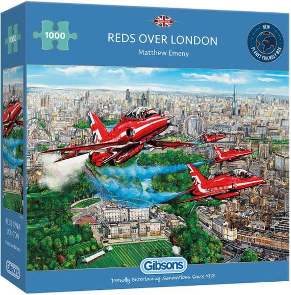 Reds over London 1,000 piece Gibsons jigsaw puzzle.