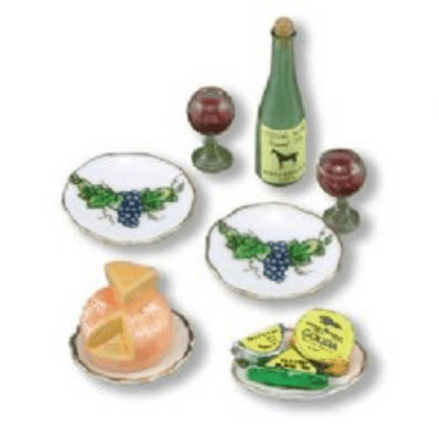 Reutter, Cheese and Wine Set for the Dolls House. 1.783/8