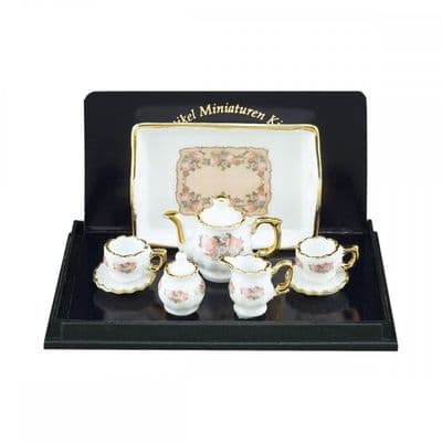 Reutter, Classic rose  miniature tea set for 2.