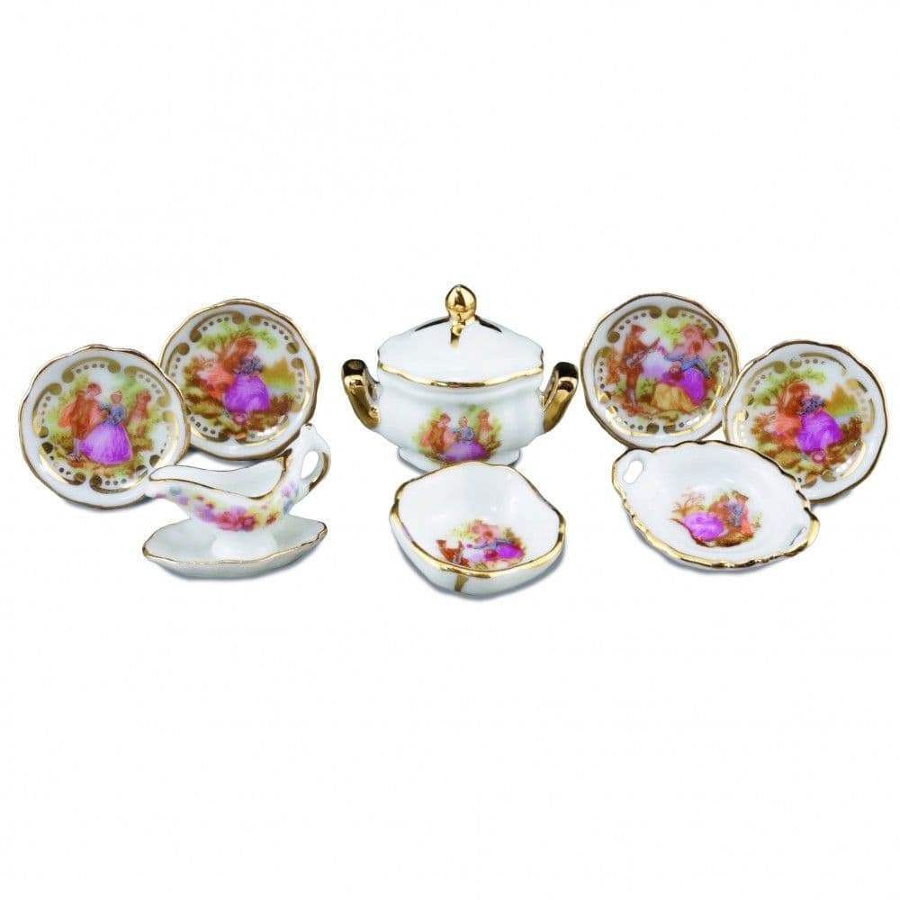 Reutter Miniature Baroque design dinner set for 4 13876