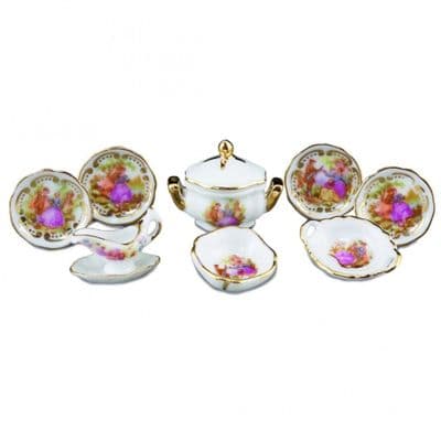 Reutter, Miniature Baroque design dinner set for 4. 13876