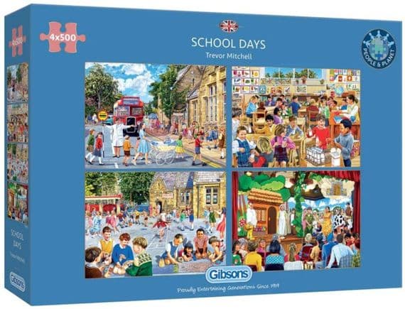 School Days. 4 x 500 piece jigsaws by Gibsons. G5063