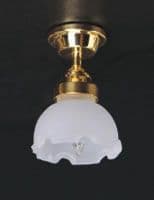 Single fluted shade ceiling lamp. Dolls house.