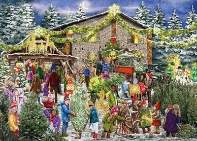 The Christmas Tree Farm. Falcon 2 x 1,000 piece jigsaw puzzle.